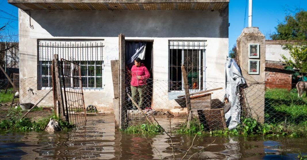 La ampliación del puerto de Manzanillo enciende alarmas por sus efectos sobre humedales y biodiversidad Una mujer permanece de pie en la entrada de su casa inundada en Buenos Aires, Argentina.